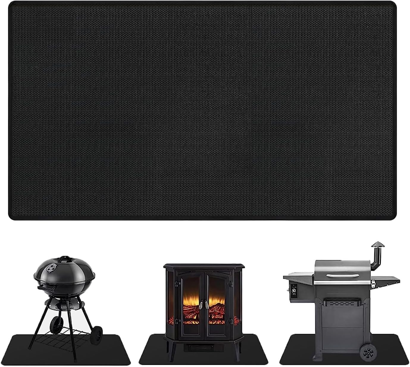 – SAFE-TECH Fireproof Fireplace Mat, Fire Tested 24"x42" Large Hearth Rugs | for Fireplaces Fire Place Floor Mat up to 550°C - Non-Itchy Heavy Duty BBQ Fire Proof Floor Protection Mat- Approved UK Brand