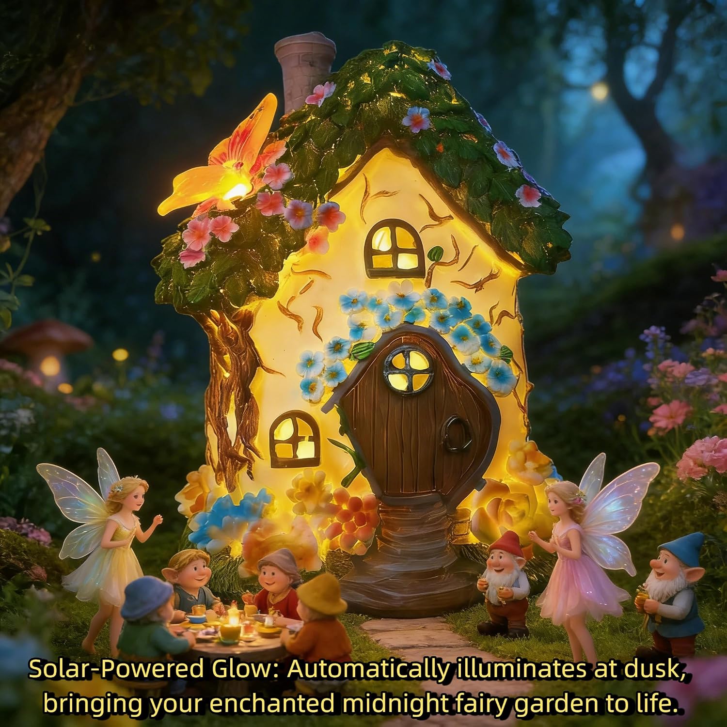 Fairy Garden Houses, Fairy Houses,Fairy Houses for Outside,Fairy Garden Houses Outdoor,Solar Fairy Garden,gnome House,Fairy Garden,Fairy Garden Accessories, for Women Gift/Teenage/Kids' Gift