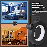 Vista 4 de Lichamp 4 Pack Black Painters Tape 1 inch, Black Masking Tape 1 inch x 55 Yards x 4 Rolls (220 Total Yards)