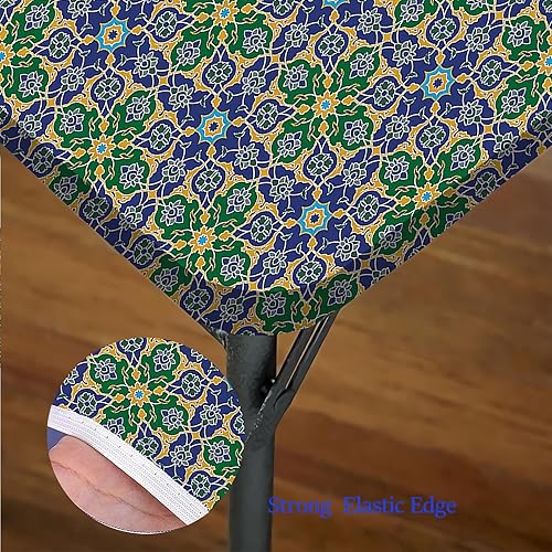 Miniatura 5 de Arabian Decor - Mantel cuadrado para mesa, diseño de damasco oriental de damasco, lavable, a prueba de derrames, se adapta a mesas de 24 x 24