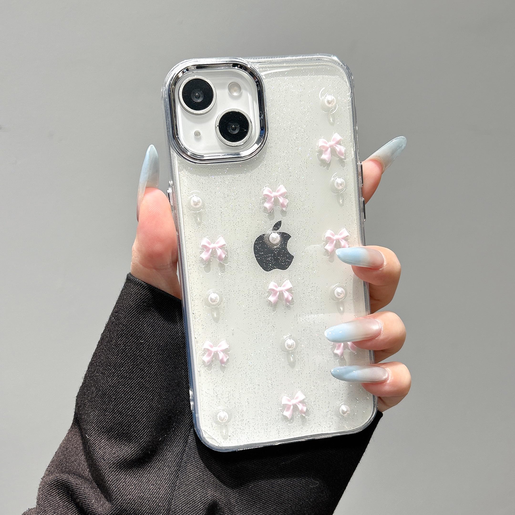 Amazon.co.jp: QLTYPRI iPhone 15 Plus 用 ケース クリア ピンク ミニ