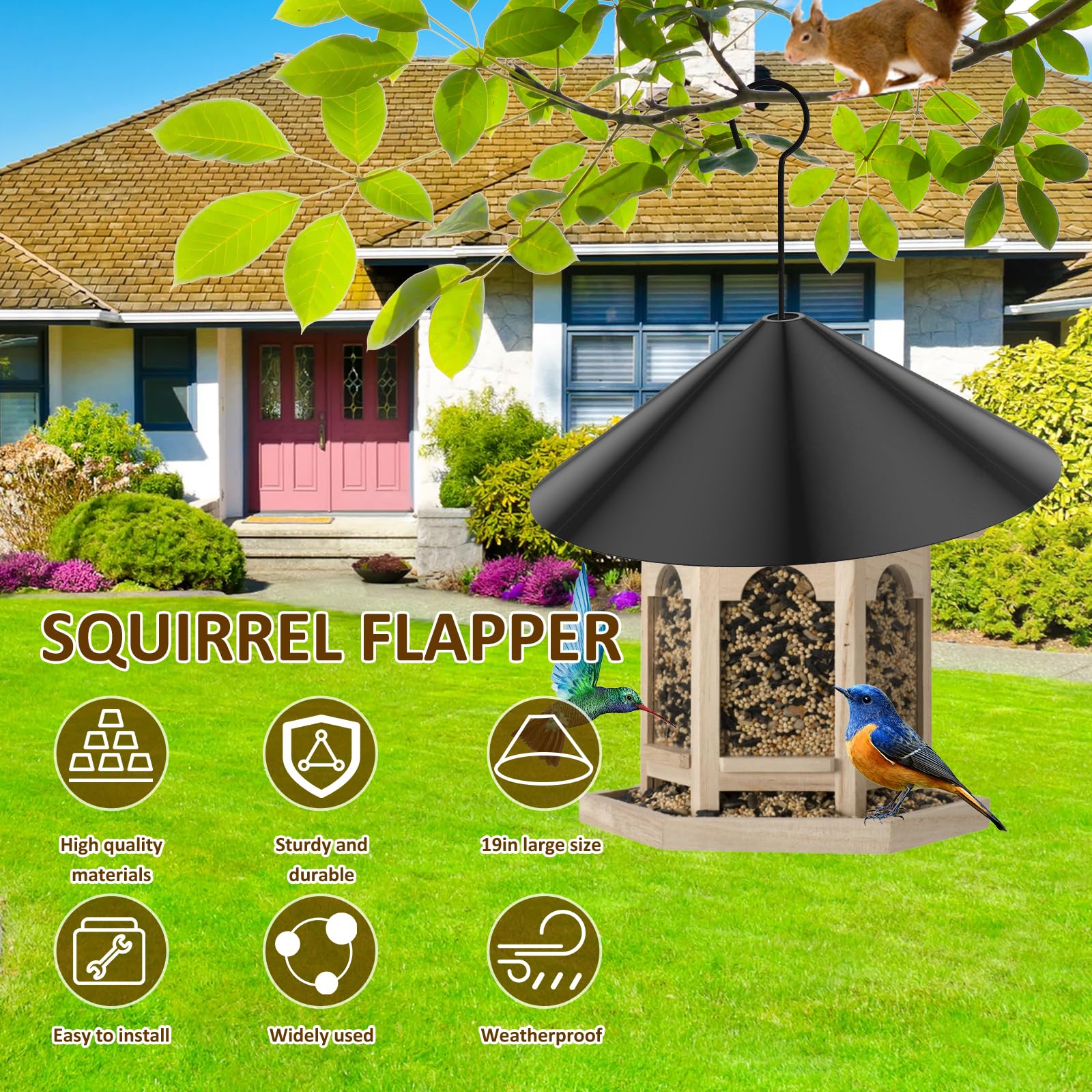 Déflecteur Enveloppant Universel Anti-écureuil De 40,6 Cm