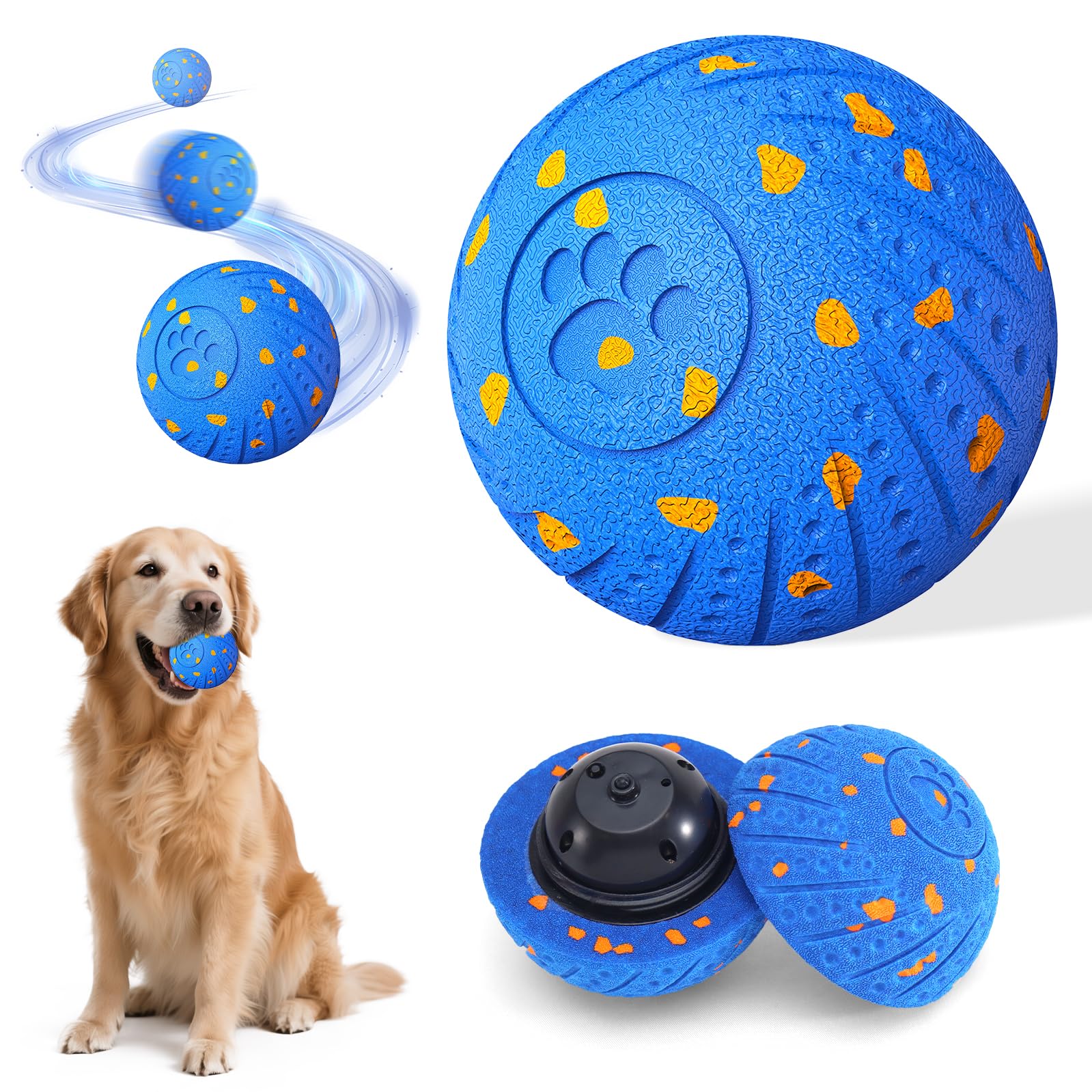 Self-Moving Dog Ball Interactive Dog Toy with Automatic Rolling Bouncing Vibration to Keep Dogs Entertained Chew-Proof Waterproof for