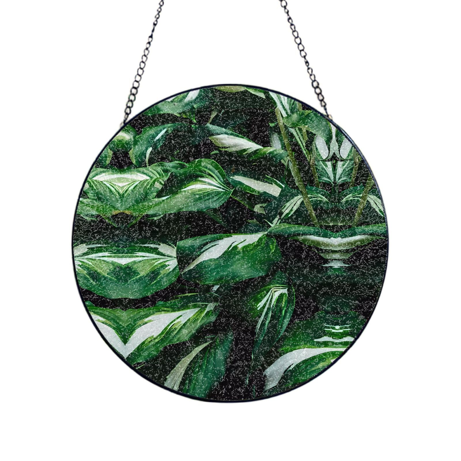 Poezjzw Stained Glass Window Hanging - Lawn And Garden Sun Catcher For Door Garden Home Decor Christmas Mother'S Day Birthday Gifts 6in（15cm）