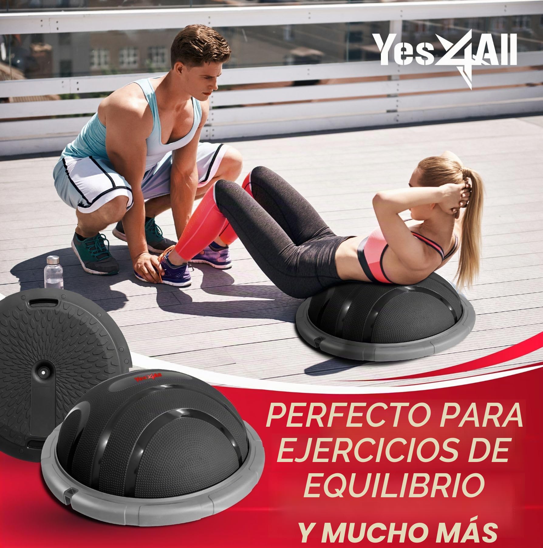 Yes4All Balance Trainer Ball Pump Incluye, Ø60cm Entrenadores de Equilibrio, Balance Board para Entrenador de Fuerza, Yoga, Estabilidad en el Hogar, al Aire Libre, Gimnasio Fitness