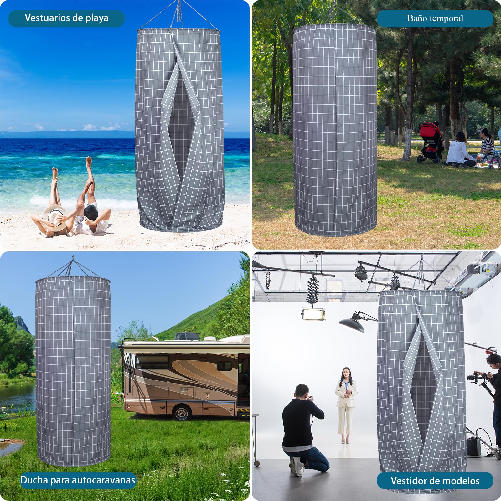 Tienda de Campaña Vestidor Portátil 0.8 x 2m para Privacidad al Aire Libre