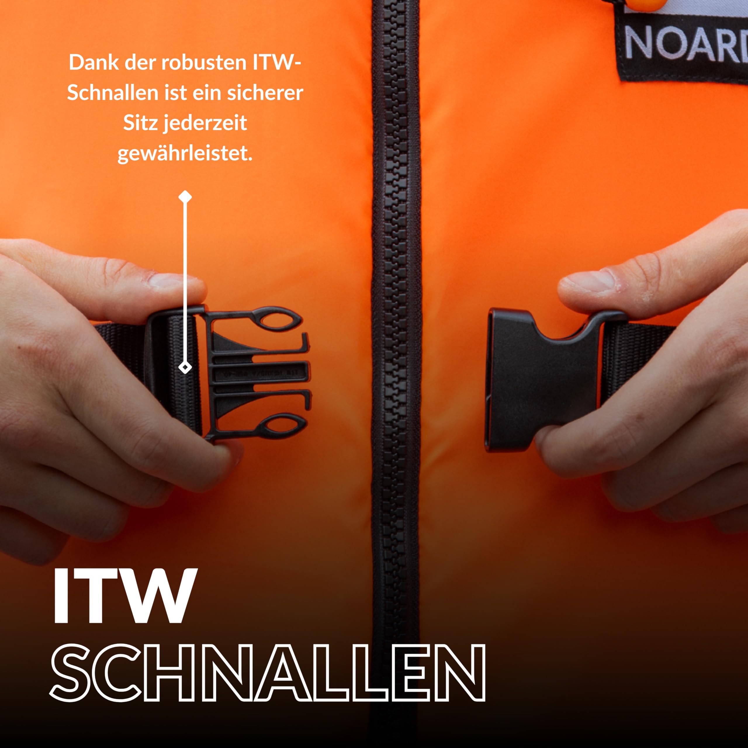 NOARD Rettungsweste Seaside Kinder & Erwachsene | 100N nach EN ISO 12402-4 | Schwimmweste & Auftriebsweste 15-120 kg | für Boot, Segeln & Wassersport | mit Signalpfeife & Solas-Reflektoren