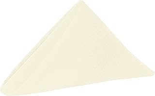 Ultimate Textile Cotton-Feel Ivory Cloth Napkins - 17" x 17" (Set of 12) Washable Dining Quality Polyester, Wrinkle & Stain Resistant