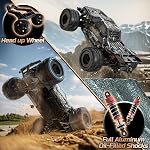 DEERC 9309E 1/16 Tout Terrain Rapide RC Voitures pour adultes 40KPH,4WD Camion électrique hors route de télécommande Monster, voiture haute vitesse 2,4 Ghz, camion monstre étanche avec 2 Batteries pour garçons & pour enfant