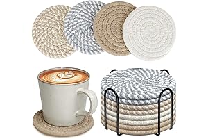 9 PACK Washable Cloth Coasters with Holder