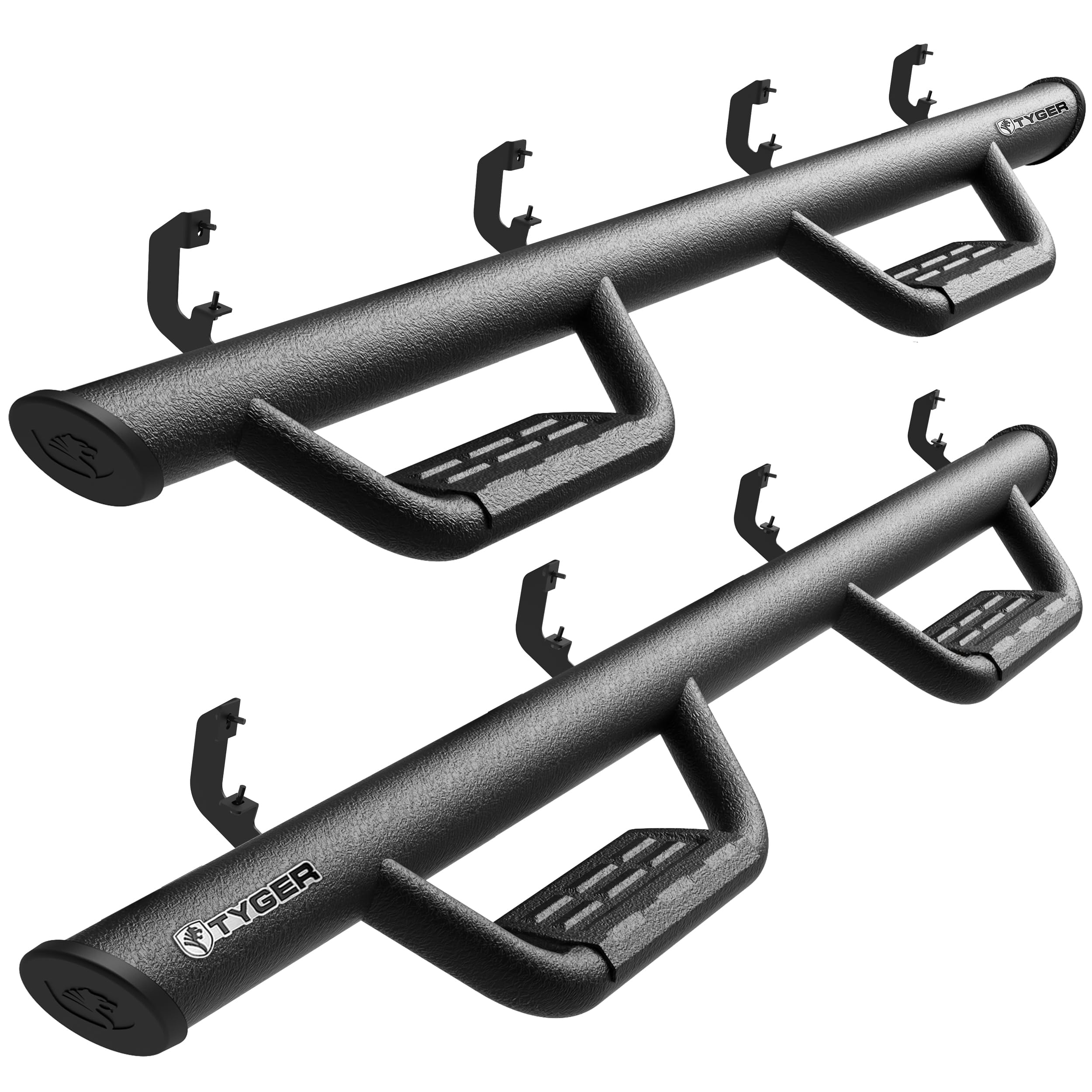 Photo 1 of Tyger Auto Tyger Access Running Boards Compatible with 2019-2026 Chevy Silverado GMC Sierra 1500; 2020-2026 2500 3500HD | Crew Cab | TG-AS2C24001 | Textured Black Drop Step Rail