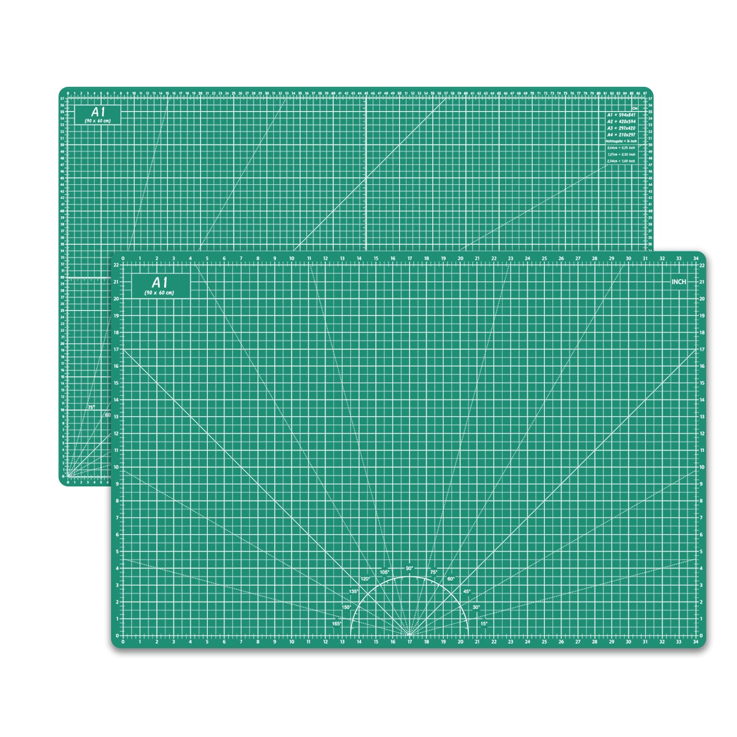 Headley Tools Pogrubiona, samonaprawiająca się mata do cięcia, obrotowa mata do szycia A1, dwustronna 5-warstwowa deska do krojenia na stół, do pikowania, hobby, 61 x 81 cm, zielona