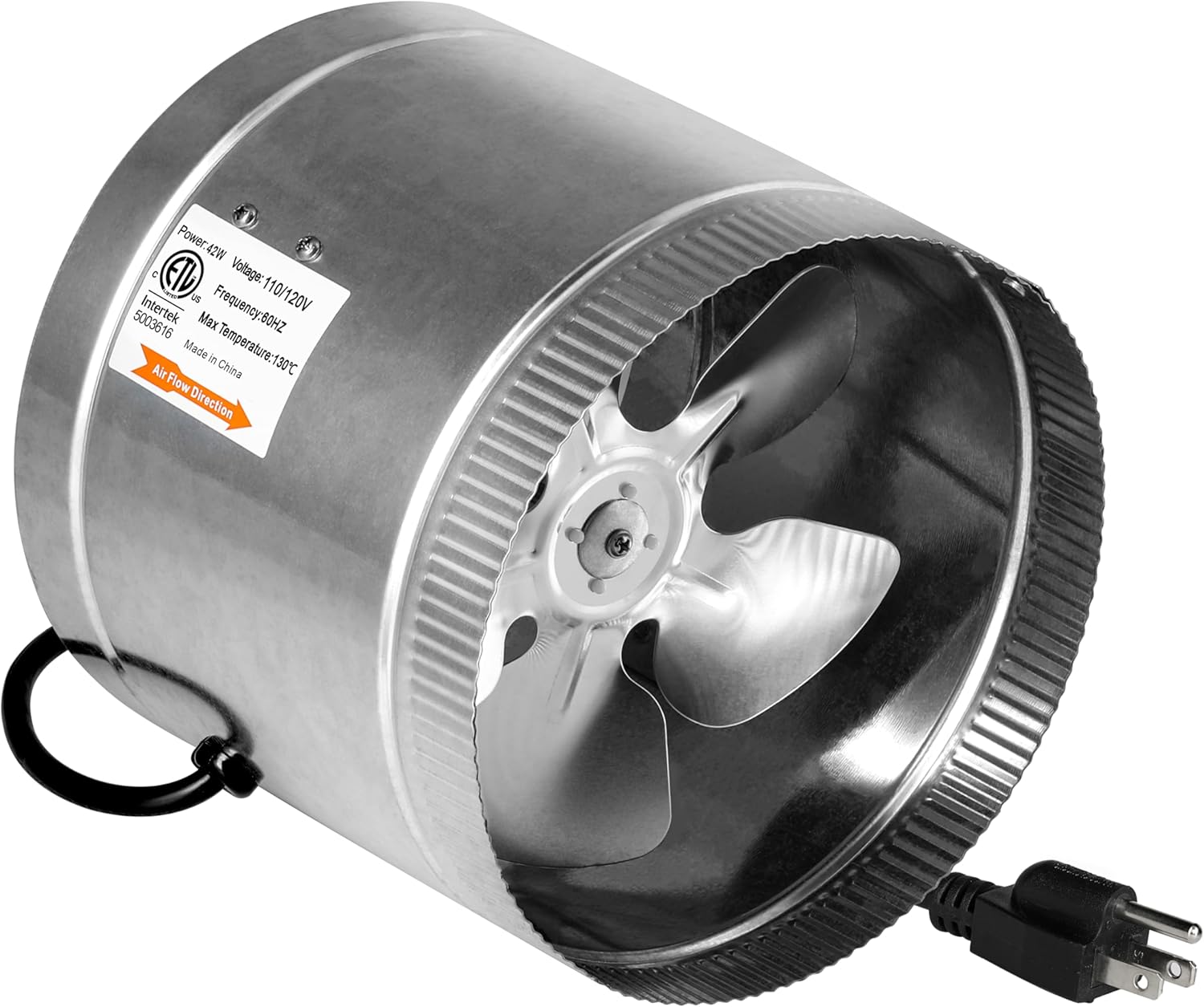 iPower 8 Inch 420 CFM Inline Duct Booster Fan Extractor Exhaust and