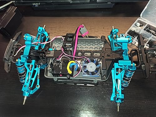 Miniatura 6 de Accesorios de aluminio para piezas de automóvil Hyper Go RC, mejoras de metal a escala 116 H16BM, kit de piezas de repuesto azul para H16BM H16GT