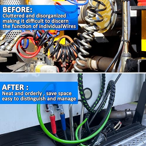 Miniatura 5 de boeray Cable eléctrico de 7 vías con mango de agarre para semirremolque, de 15 pies y 3 en 1 ABS y línea de aire eléctrica