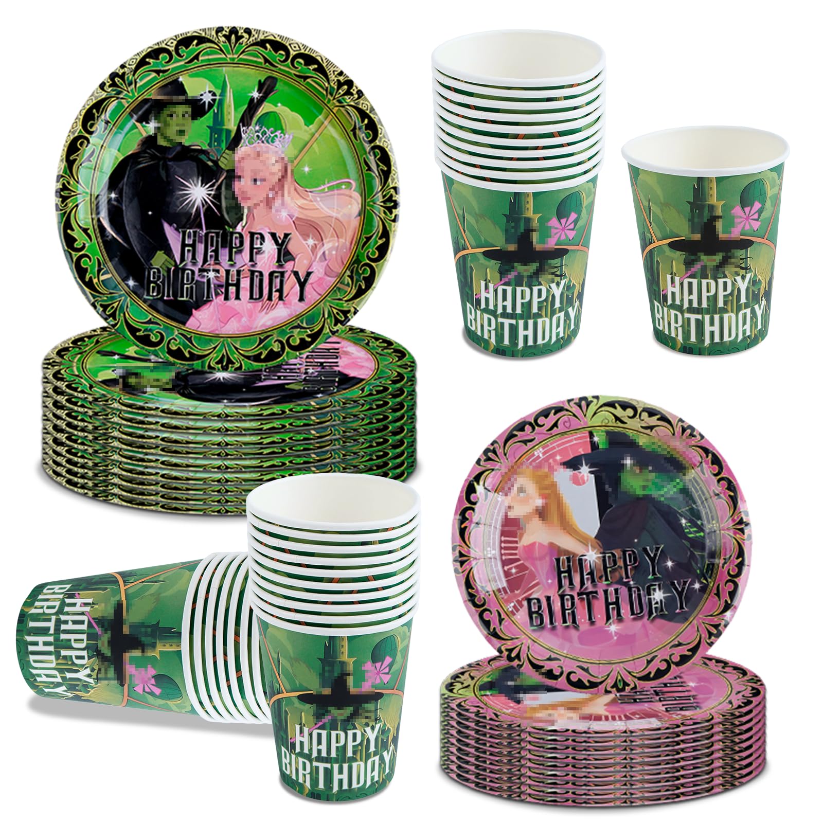 30PC Birthday Decorations, Party Decorations Kit, Party Tableware Set, Birthday Supplies Happy Birthday Plates Cups for Kids Boys Girls