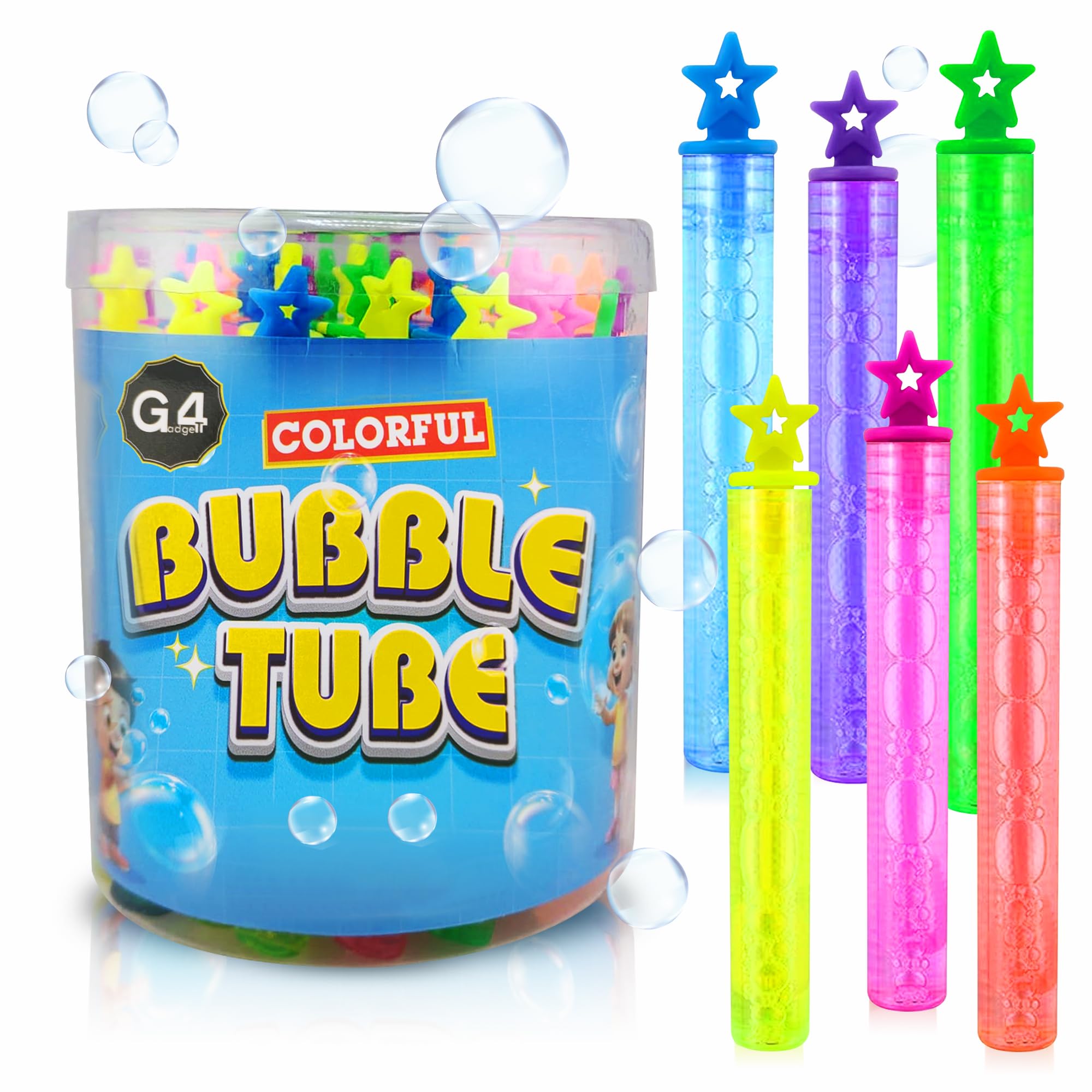 G4GADGET 36-Pack Premium Bubble Tubes Party Bag – Fun & Colourful Bubbles for Kids – Ideal Party Favours, Loot Bag Fillers, Stocking Fillers & Summer Games