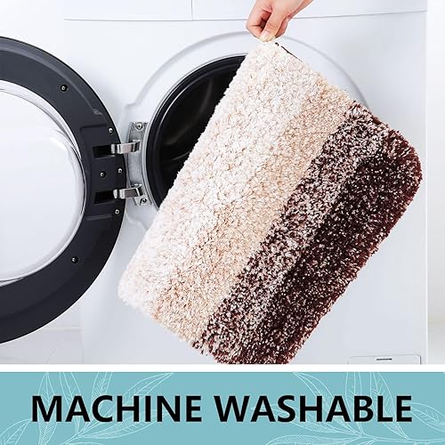 Miniatura 7 de Arotive - Tapetes de baño de microfibra, peludos, suaves, absorbentes, antideslizantes, gruesos, afelpados, se pueden lavar a máquina y secar en