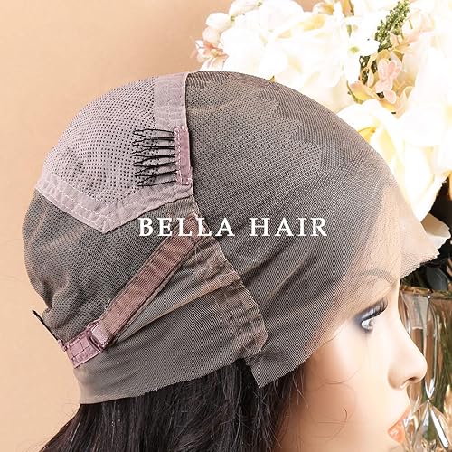 Miniatura 5 de Bella Hair Peluca de encaje completo sin pegamento de 130 % de densidad para mujeres negras, peluca de cabello humano virgen Remy prearrancada con