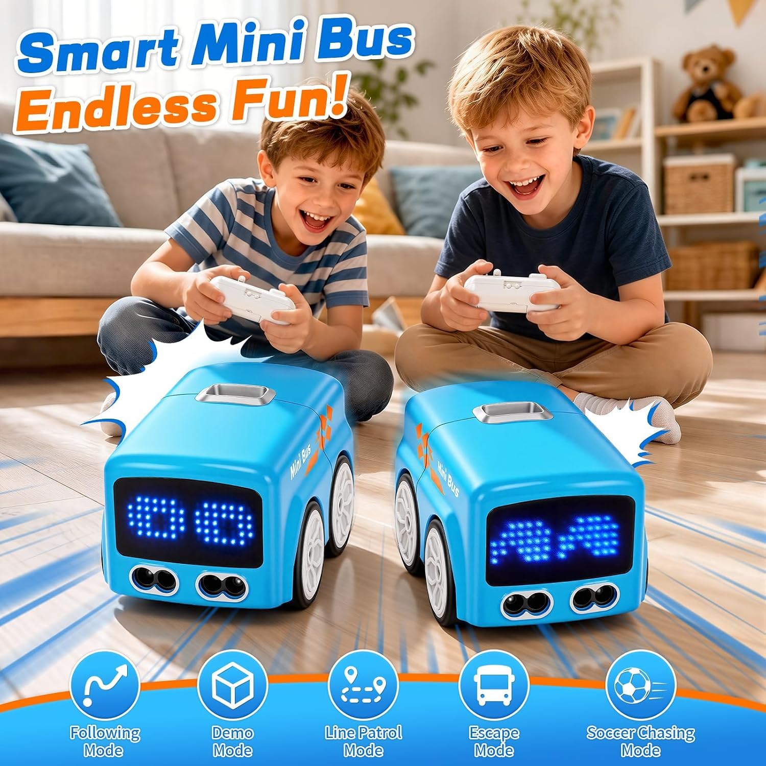 Umikk Magic Inductive Car Toy, Inductive Mini Interactive Cars Follows The Line, auto con sensore intelligente con funzione pennarello, carrello da disegno creativo per bambini pensiero Entwic (blu)