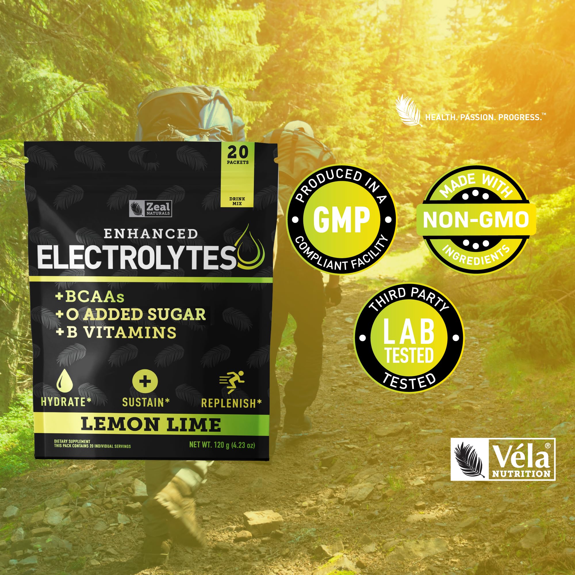 Enhanced Electrolyte Powder Stick Packs (Lemon Lime | 20 Packets) w/ 0 Sugar +BCAAs +B-Vitamins Electrolyte Supplement w Potassium Zinc & Magnesium for Hydration - Keto Electrolytes — Amazon image 7