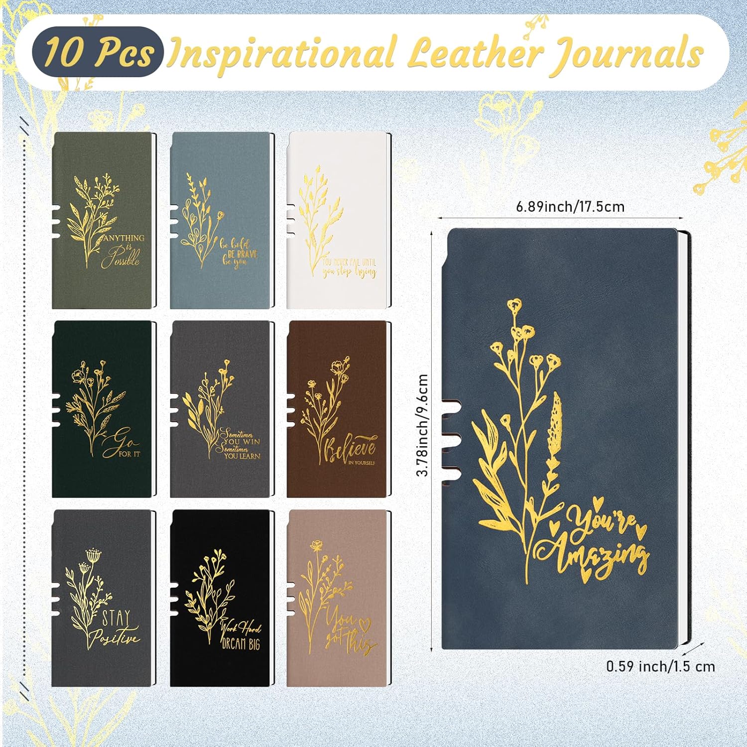 10 Sets Employee Appreciation Gifts Bulk Motivational Notebook and Pens Volunteer Social Worker Gifts Bulk for Easter Team Coworker Staff Nurse Administrative Professional(Inspirational)