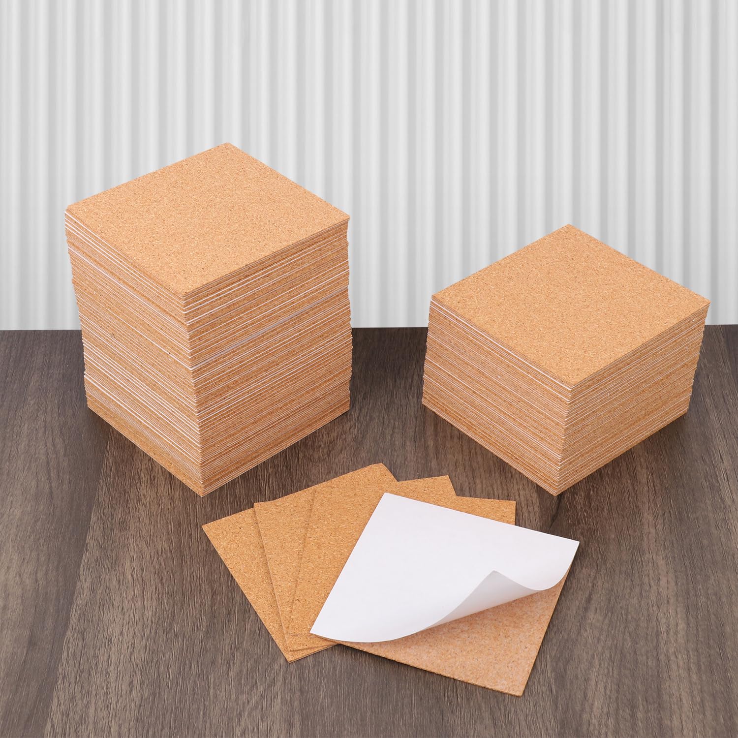 300 pezzi quadrati autoadesivi in sughero, 10 x 10 cm, quadrati con retro in sughero, per sottobicchieri, perfetti per progetti fai da te e artigianato