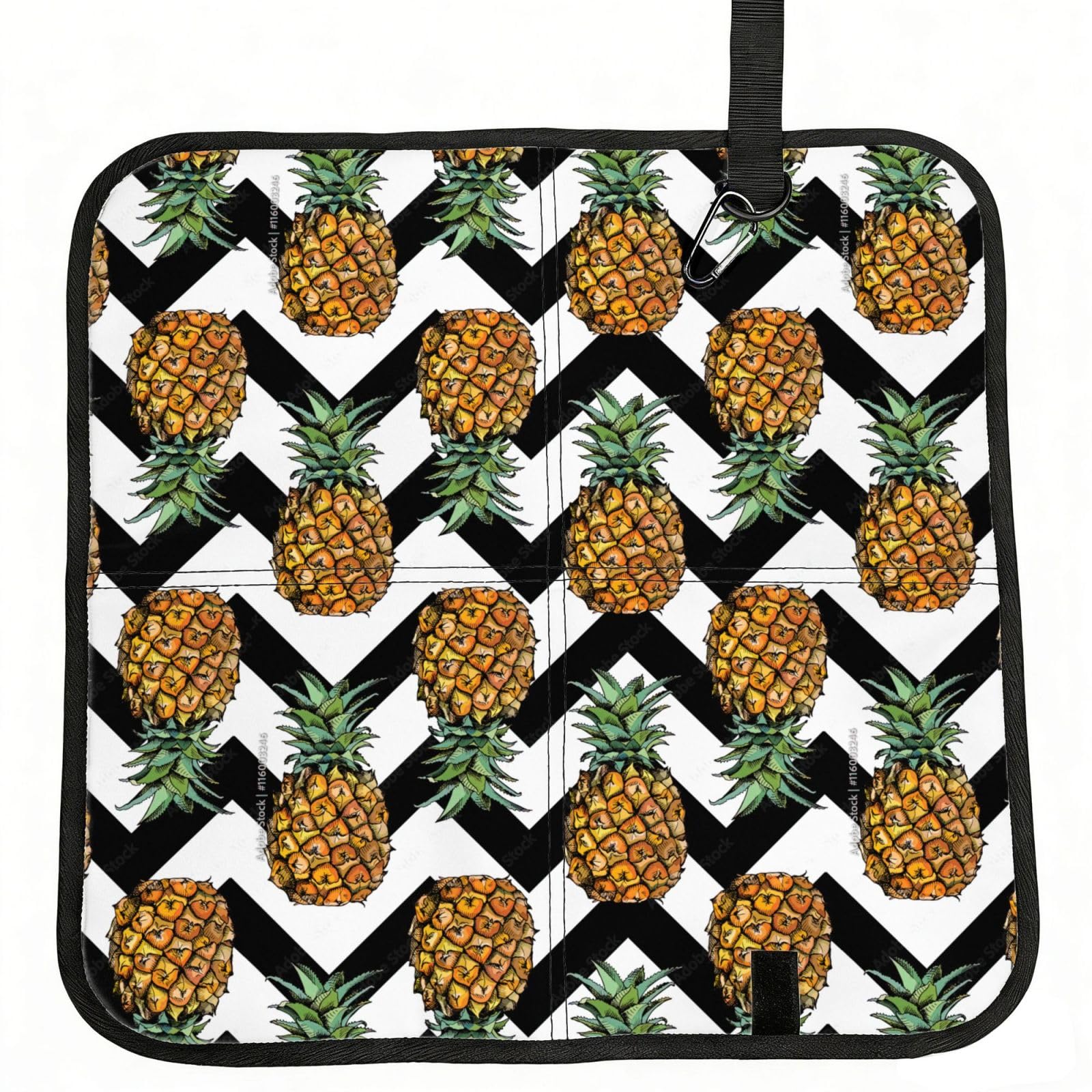 OKFSTY Summer Pineapple Print Fold Away Seat Cushion Portable Outdoor Pad Polyester Bleacher Bench Mat Travel Picnic Pad