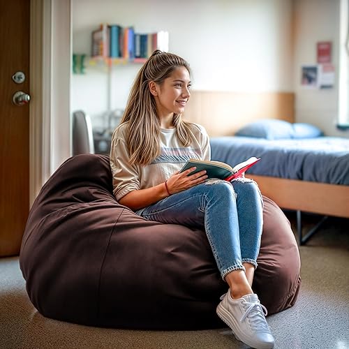 Miniatura 221 de Flash Furniture Puf de gran tamaño para niños y adultos, juego de 1, sherpa natural Negro -,Negro Peludo,Blush Peludo,Marrón,Camouflaje,Azul