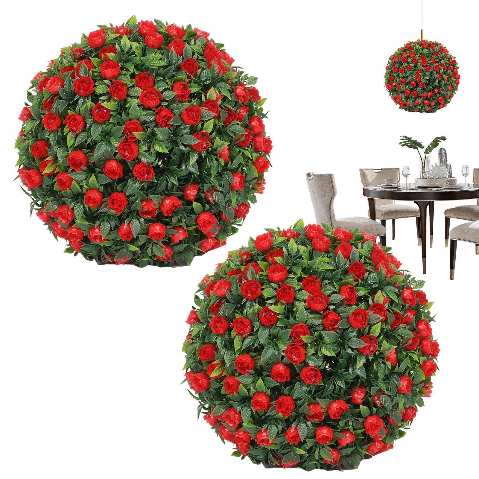 Buis artificiel extérieur résistant aux UV | Lot de 2 boules étanches