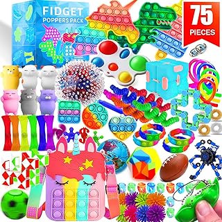 MOZACI Fidget Toys, 75 Pack Fidgets Set Stocking Stuffers for Kids Party Favors Autism Sensory Toy Bulk Adults Kids Boys Girls Teens Stress Autistic ADHD Anxiety Carnival Treasure Classroom Prizes