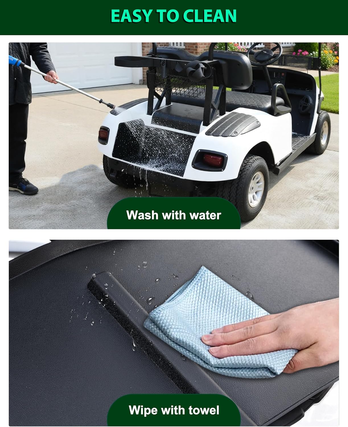 Bag Well Mat for EZGO TXT, All Weather Rear Cargo Mat Bagwell Liner Rubber Slush Liner Insert Protects for E-Z-GO TXT 1996+ Golf Carts Accessories