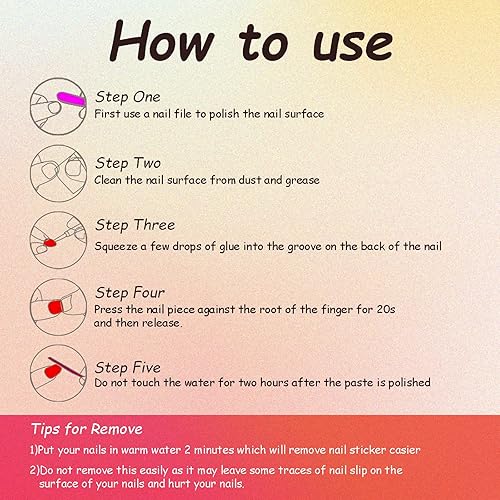 Miniatura 6 de SINHOT Uñas postizas largas a presión, uñas postizas largas con pegamento brillante, uñas acrílicas de crucifixión, uñas artificiales de almendra