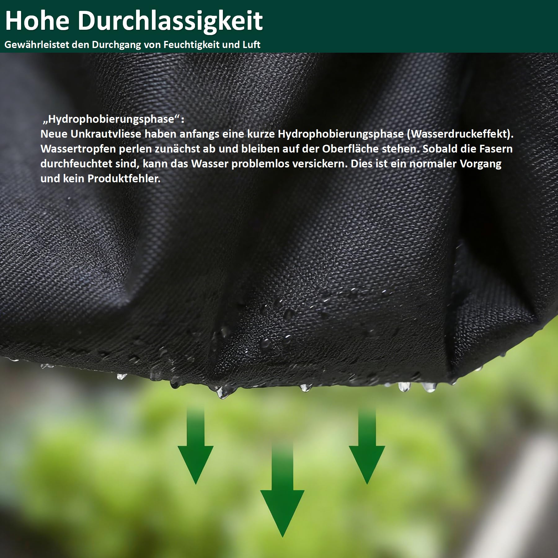 Unkrautvlies 100g/m² Extra Stark – 1m x 10m Unkrautfolie mit versiegelten Kanten – Wasserdurchlässiges Gartenvlies inkl. 16 Erdnägel mit Unterlegscheiben & Handschuhe – UV-Stabil & Reißfest