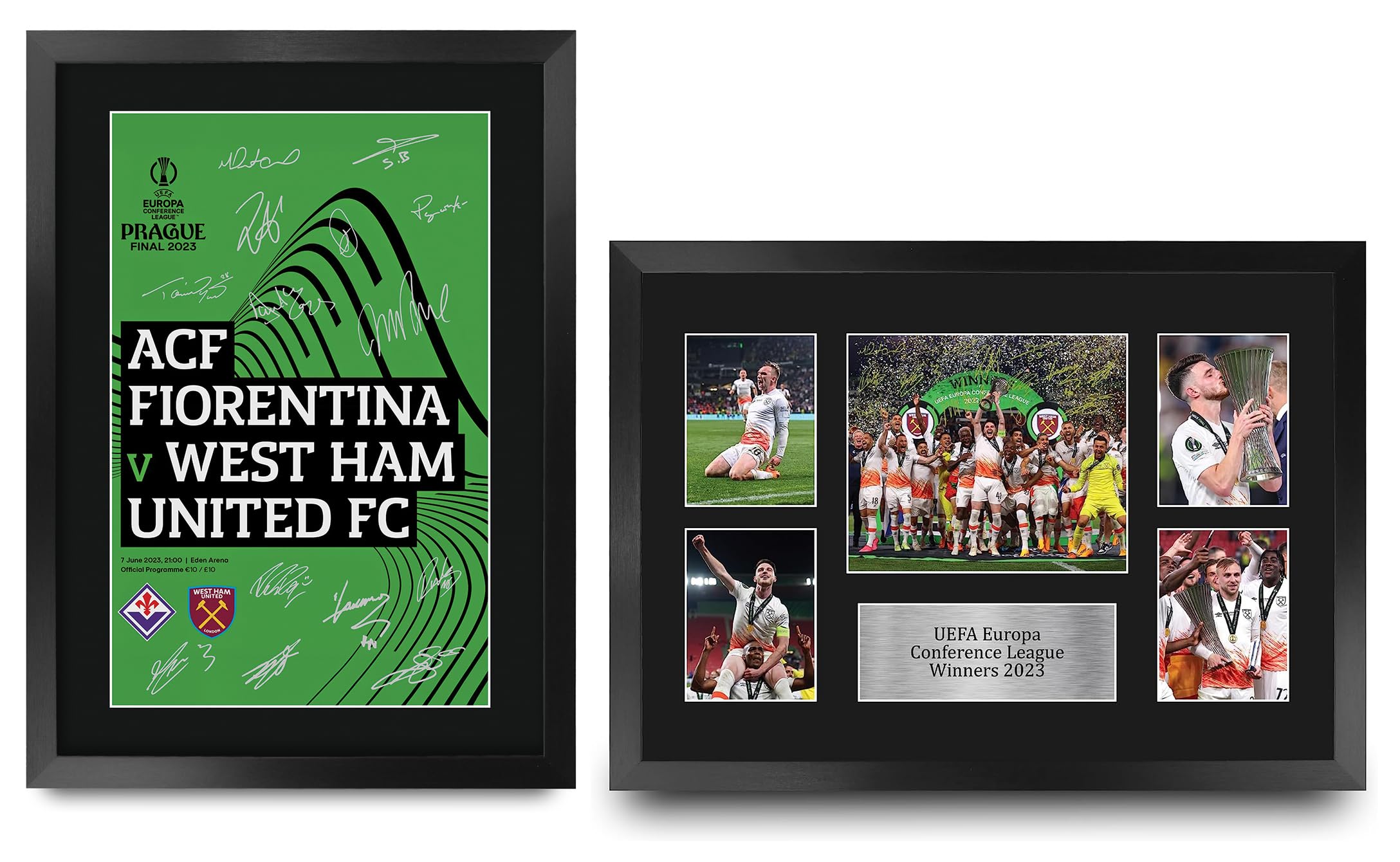 HWC Trading FR A3 The Hammers 2023 Display & Programme Collection Printed Memorabilia Signed Autograph Photograph Display for Football Fans and Supporters