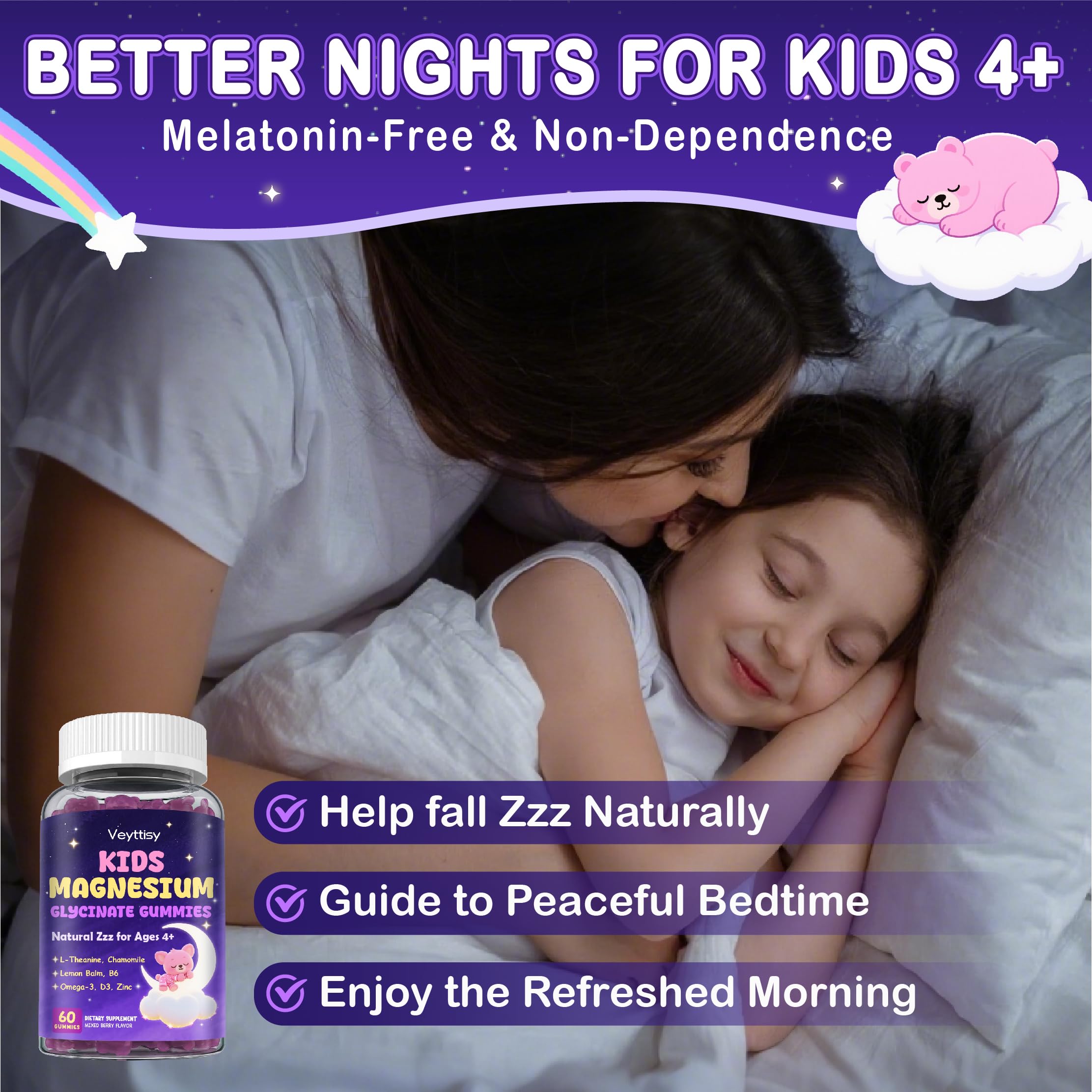 Sugar Free Magnesium Glycinate Gummies for Kids 4+ — Amazon image 3