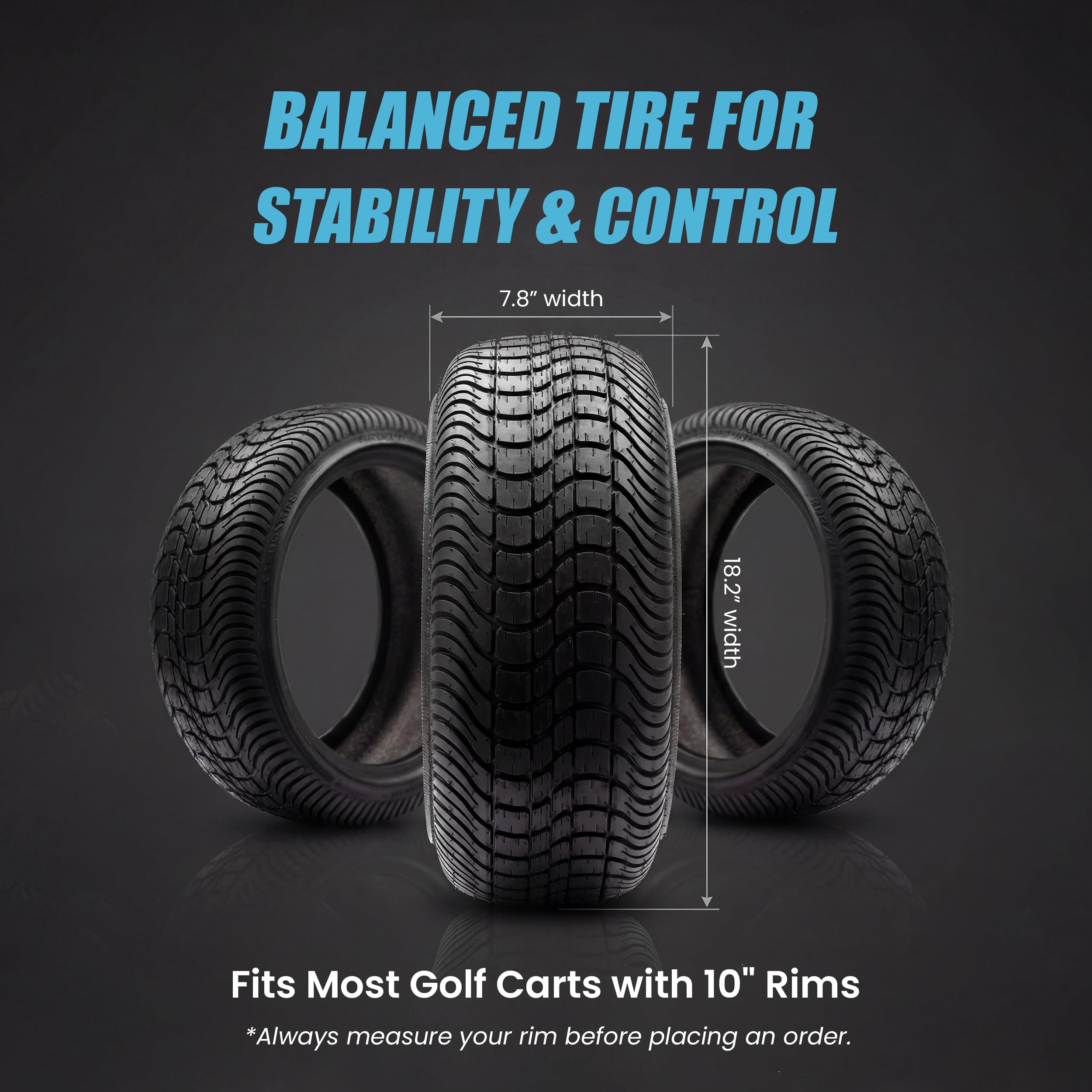 Amazon.com: Arisun Cruze 205/50-10 Golf Cart Tires, Set of 4