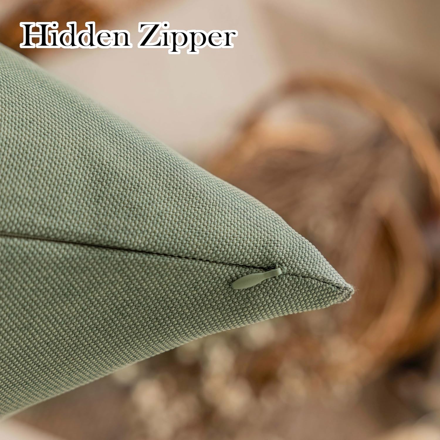 Demetex Outdoor Throw Pillow Covers 18x18 Set of 4 Waterproof Square Pillow Case Spring Decorative Throw Pillow Covers for Patio Furniture Couch Garden, 18 x 18 Inch, Sage Green