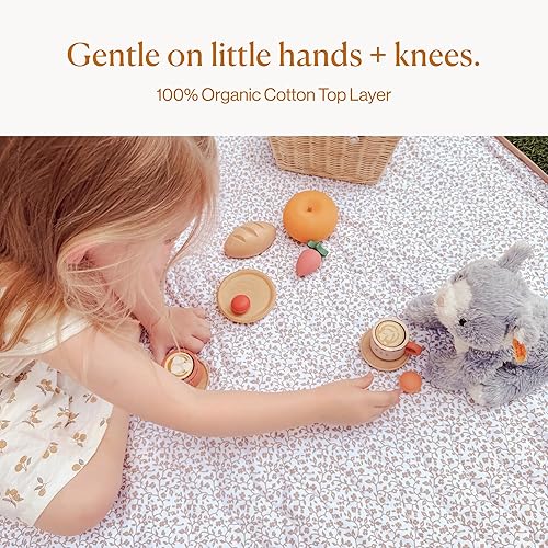 Miniatura 7 de Toddlekind Pretty Practical Mat 100% algodón orgánico de 47 x 47 pulgadas, reversible, portátil, de viaje, portátil, interiorexterior, para