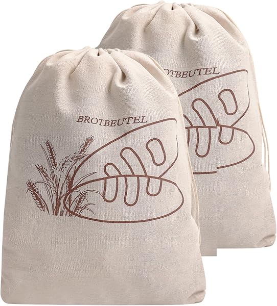 WECOLKIR 2 Brotbeutel mit Kordelzug