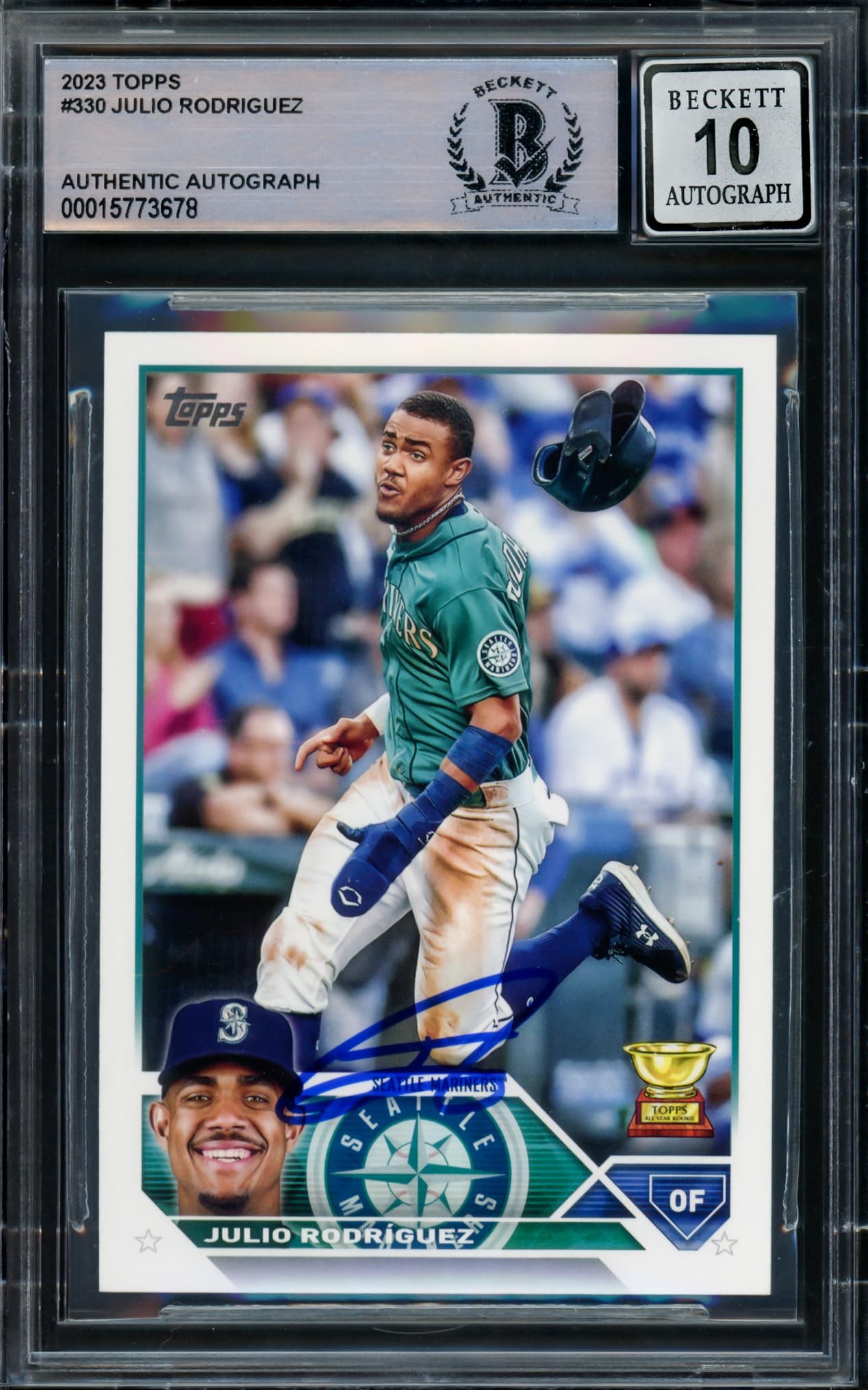 Amazon.com: Julio Rodriguez Autographed 2023 Topps Baseball Card