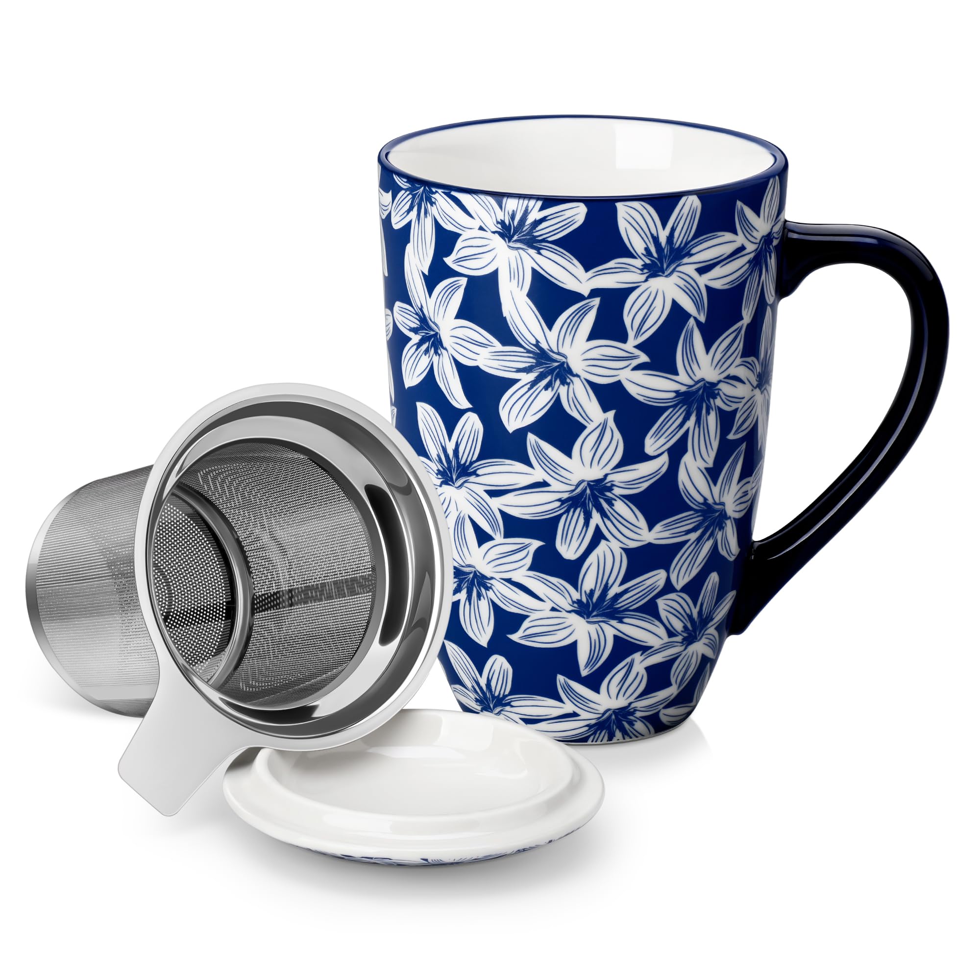 Teetasse mit Deckel und Sieb, vancasso SELENE Becher Set