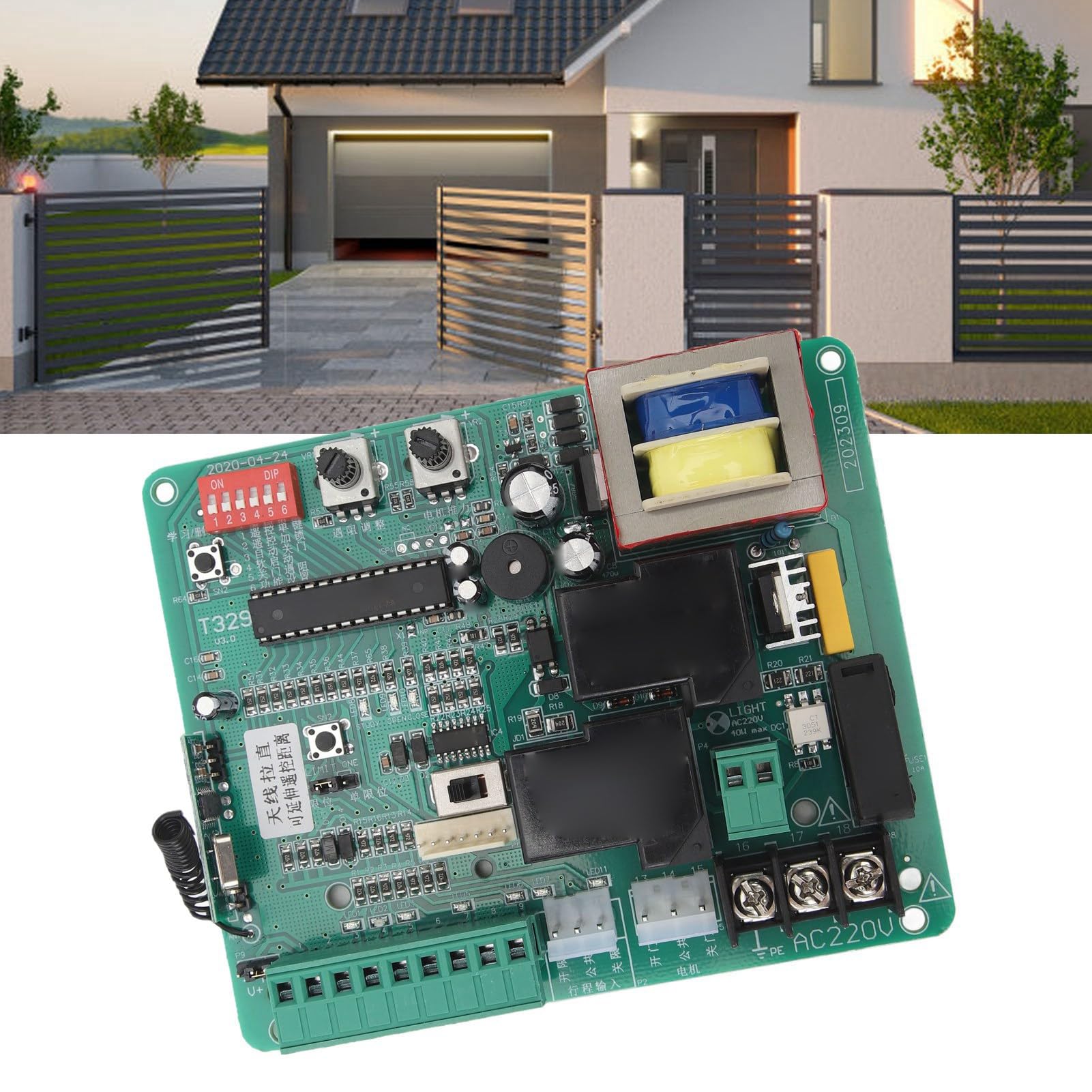 SIXRUN Scheda di Controllo Circuito Universale per Apriporta Scorrevole Scheda di Controllo Elettronica Principale per Motore Cancello Scorrevole Scheda di Controllo Apriporta