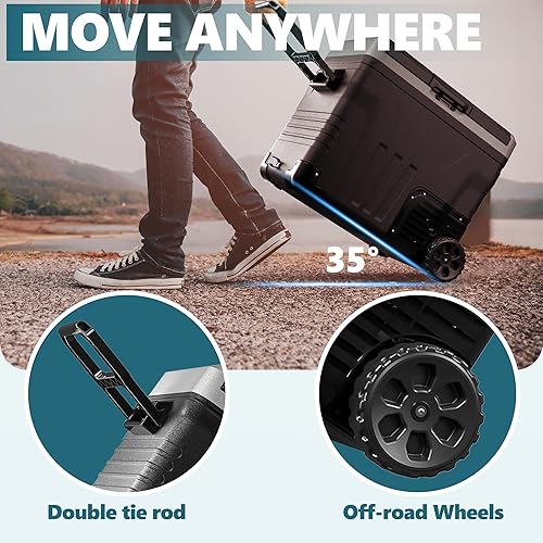 Miniatura 5 de EUHOMY Refrigerador eléctrico de 12 voltios, enfriador eléctrico de 53 cuartos (50 L), congelador portátil de 12 V24 V CC 100-240 V CA, refrigerador