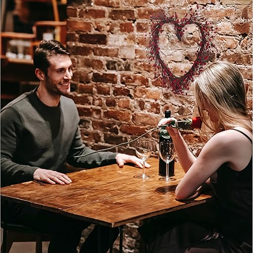 Miniatura 6 de 4E's Novelty Corona del día de San Valentín, corona de vid de corazón de 15 pulgadas con bayas rojas para decoración de interiores y exteriores del