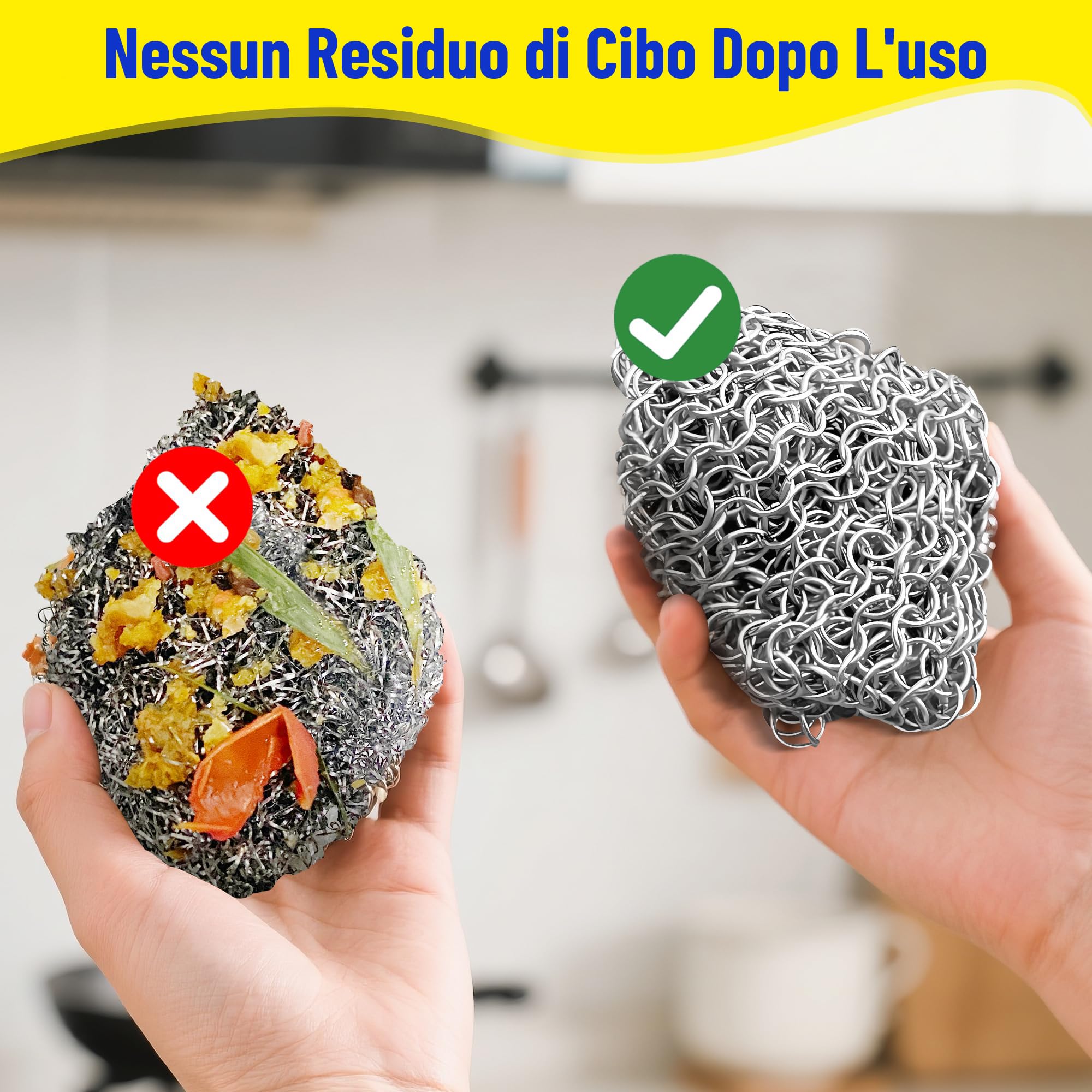 Amagabeli - Pulitore per ferro da giardino, in acciaio inox, 316L, per padelle in ghisa, forni olandesi, padelle in ghisa, griglia, griglia, padella 20,9 x 15,2 cm