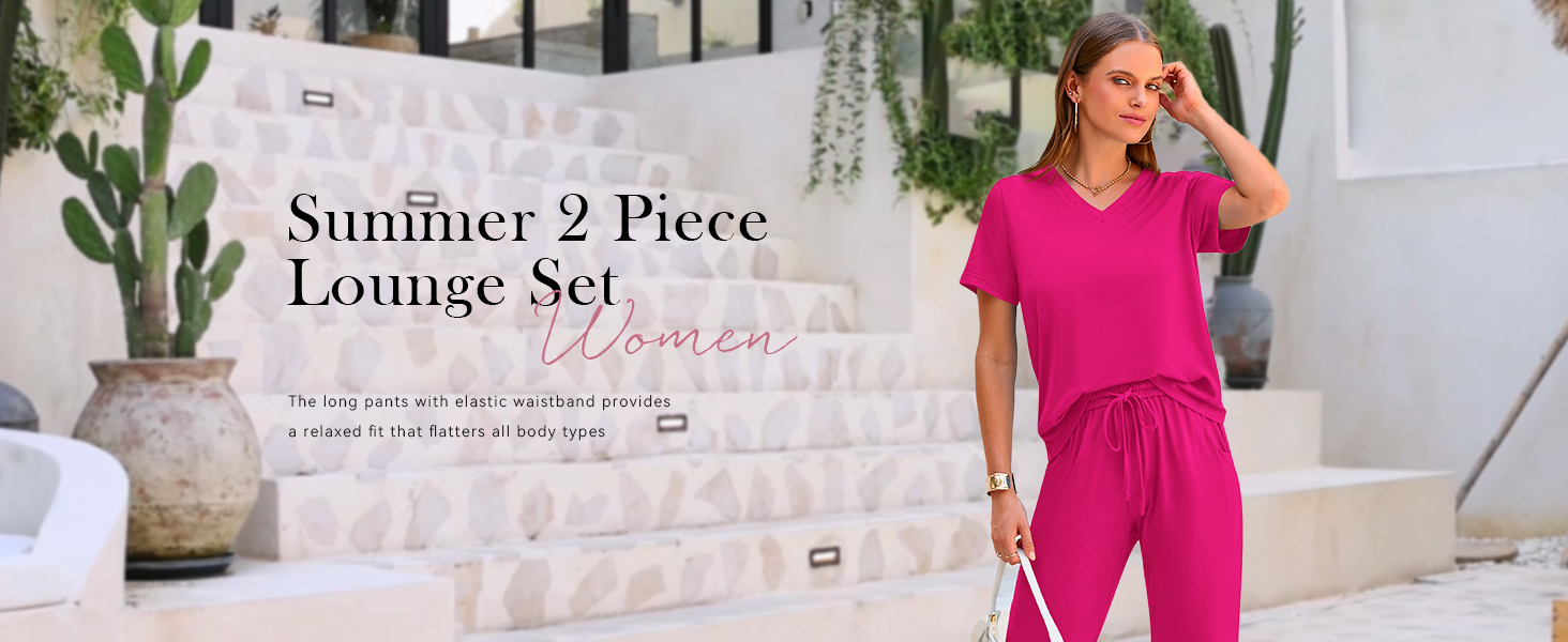 Amazon.com: MASCOMODA Womens 2 Piece Outfits Summer Casual V Neck
