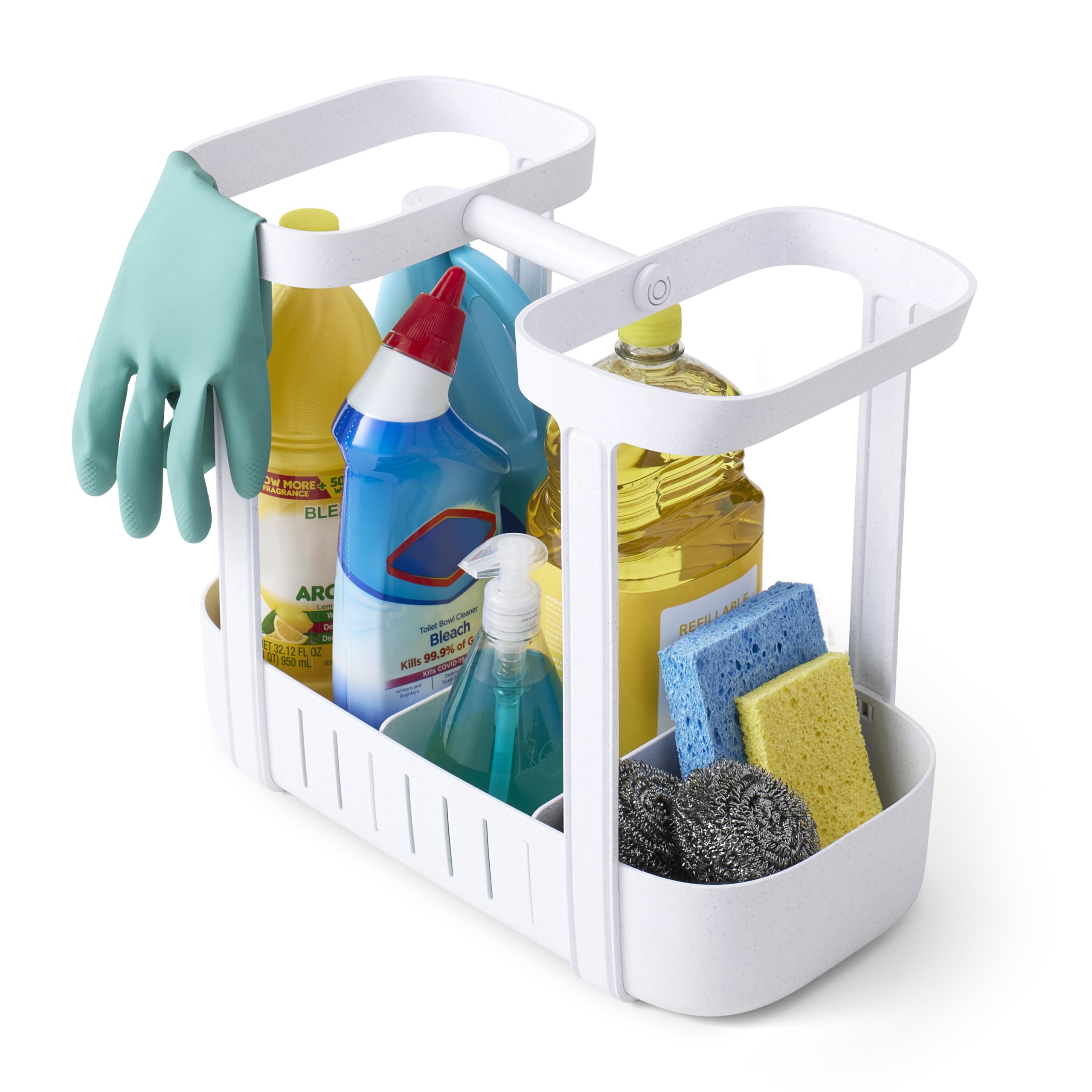 YouCopia SinkSuite Under Sink Cleaning Caddy 2-Tier Adjustable Cleaning Supplies Organizer for Kitchen and Bathroom Organization and Storage