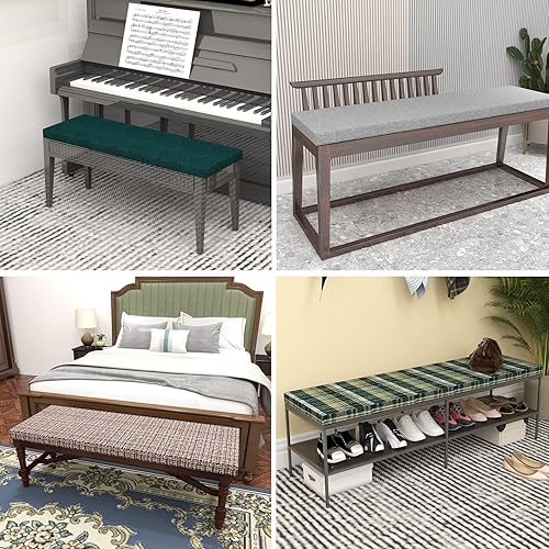 Miniatura 2 de ROFIELTY Cojín de banco personalizado, cojín duradero para muebles de patio, cojín antideslizante para asiento de ventana, cojín de banco para