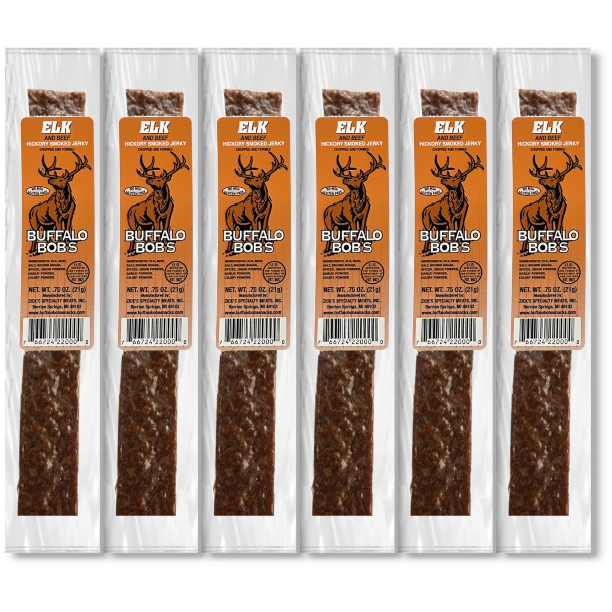 Buffalo Bob's Jerky (6 Pack)- Elk Hickory Smoked